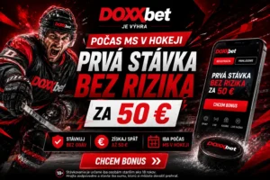 Prvá stávka bez rizika za 50 € od DOXXbetu počas MS v hokeji Ilustračný obrázok pre stávku bez rizika do 50€ od DOOXbetu